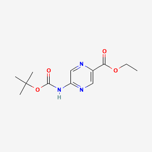 Tert-Butyl5-(ethoxycarbonyl)pyrazin-2-ylcarbamate structure, CAS 177759-80-7