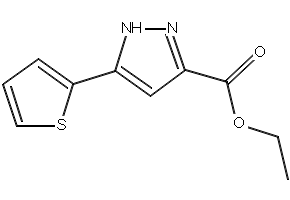 Ethyl5-thien-2-yl-1H-pyrazole-3-carboxylate structure, CAS 121195-03-7