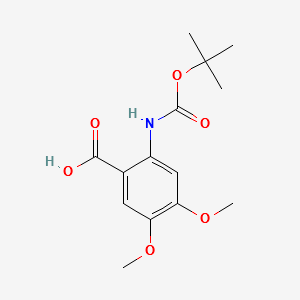 2-Tert-Butoxycarbonylamino-4,5-dimethoxy-benzoicacid structure, CAS 122744-78-9