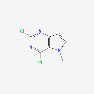 2,4-Dichloro-5-methyl-5H-pyrrolo[3,2-D]pyrimidine structure, CAS 129872-81-7