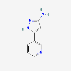 5-Pyridin-3-yl-2H-pyrazol-3-ylamine structure, CAS 149246-87-7