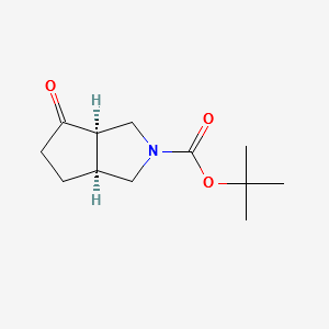 4-Oxo-hexahydrocyclopenta[c]pyrrole-2-carboxylicacidtert-butylester structure, CAS 130658-14-9