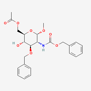 A-D-Glucopyranoside,Methyl2-deoxy-2-[[(phenylmethoxy)carbonyl]amino]-3-O-(phenylmethyl)-,6-acetate structure, CAS 114869-95-3