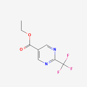 Ethyl2-(trifluoromethyl)pyrimidine-5-carboxylate structure, CAS 304693-64-9