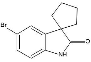 Spiro[cyclopentane-1,3'-[3H]indol]-2'(1'H)-one,5'-bromo- structure, CAS 304876-16-2