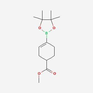 4-(4,4,5,5-Tetramethyl-1,3,2-dioxaborolan-2-yl)-3-cyclohexene-1-carboxylicacidmethylester structure, CAS 151075-20-6