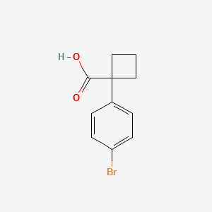 1-(4-Bromophenyl)cyclobutanecarboxylicacid structure, CAS 151157-49-2