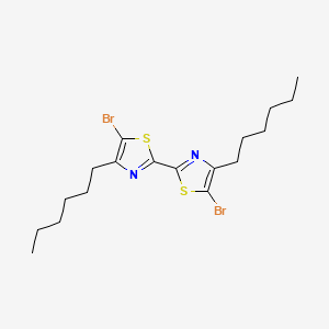 5,5'-Dibromo-4,4'-dihexyl-2,2'-bithiazole structure, CAS 180729-93-5