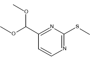4-(Dimethoxymethyl)-2-(methylthio)pyrimidine structure, CAS 180869-36-7