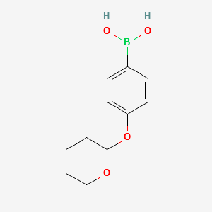 [4-(Tetrahydro-2H-pyran-2-yloxy)phenyl]boronicacid structure, CAS 182281-01-2