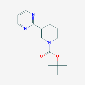 1-Piperidinecarboxylicacid,3-(2-pyrimidinyl)-,1,1-dimethylethylester structure, CAS 182416-13-3