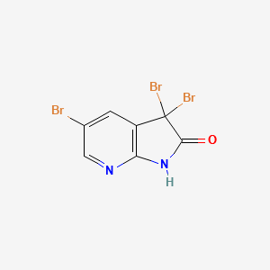 3,3,5-Tribromo-1H-pyrrolo[2,3-b]pyridin-2(3H)-one structure, CAS 183208-32-4