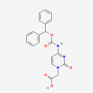 (4-N-(Benzhydryloxycarbonyl)cytosine)-1-aceticacid structure, CAS 186046-78-6