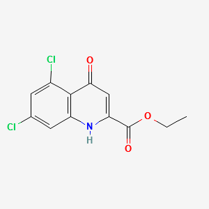 5,7-Dichloro-4-hydroxy-quinoline-2-carboxylicacidethylester structure, CAS 157848-08-3