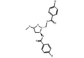 Methyl-2-deoxy-3,5-bis-O-(3,5-dichlorophenyl)-2E-(fluoromethylene)-α-D-erythro-pentofuranoside structure, CAS 159944-91-9