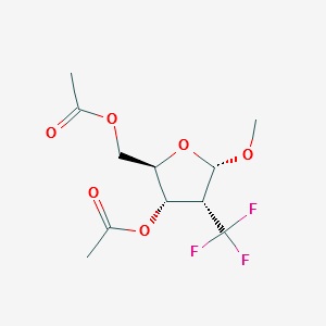 Methyl-2-deoxy-2-(trifluoromethyl)-α-D-ribofuranoside-diacetate structure, CAS 159945-01-4