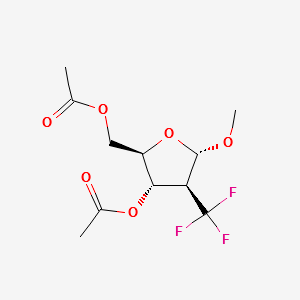 Methyl-2-deoxy-2-(trifluoromethyl)-α-D-arabinofuranoside-diacetate structure, CAS 159945-02-5