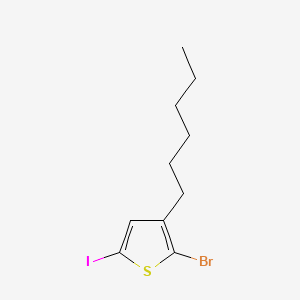 2-Bromo-5-iodo-3-hexylthiophene structure, CAS 160096-76-4