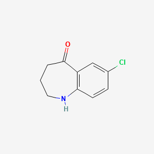 7-Chloro-1,2,3,4-tetrahydrobenzo[b]azepin-5-one structure, CAS 160129-45-3