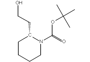 1-Piperidinecarboxylicacid,2-(2-hydroxyethyl)-,1,1-dimethylethylester,(2R)- structure, CAS 250249-85-5