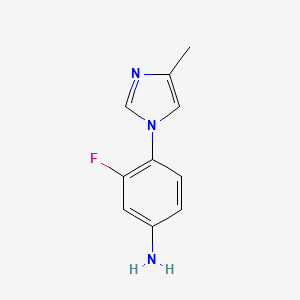 3-Fluoro-4-(4-methyl-1H-imidazol-1-yl)benzenamine structure, CAS 252340-70-8