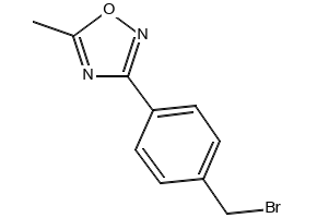 3-(4-(Bromomethyl)phenyl)-5-methyl-1,2,4-oxadiazole structure, CAS 256956-42-0