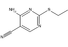 4-Amino-2-Ethylsulfanylpyrimidine-5-carbonitrile structure, CAS 16462-29-6