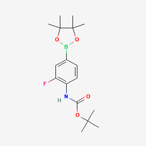 Tert-butyl-2-fluoro-4-(4,4,5,5-tetramethyl-1,3,2-dioxaborolan-2-yl)phenylcarbamate structure, CAS 262444-42-8