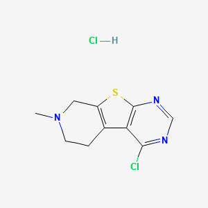 Pyrido[4',3':4,5]thieno[2,3-d]pyrimidine,4-chloro-5,6,7,8-tetrahydro-7-methyl-,monohydrochloride structure, CAS 26830-30-8