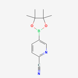 2-Cyanopyridine-5-boronicacidpinacolester structure, CAS 741709-63-7