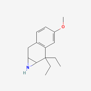 7,7-Diethyl-5-methoxy-1a,2,7,7a-tetrahydro-1H-1-aza-cyclopropa[b]naphthalene structure, CAS 276881-51-7