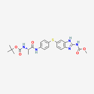 [5-[[4-[[(2S)-2-[[(1,1-Dimethylethoxy)carbonyl]amino]-1-oxopropyl]amino]phenyl]thio]-1H-benzimidazol-2-yl]-carbamicacidmethylester structure, CAS 284019-53-0