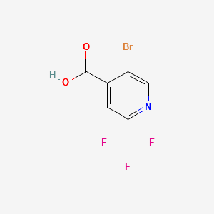 5-Bromo-2-trifluoromethyl-isonicotinicacid structure, CAS 749875-16-9
