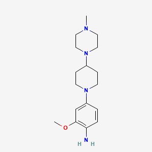 2-Methoxy-4-[4-(4-Methylpiperazin-1-yl)piperidin-1-yl]aniline structure, CAS 761440-75-9