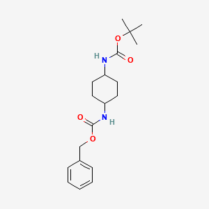 Carbamicacid,[trans-4-[[(1,1-dimethylethoxy)carbonyl]amino]cyclohexyl]-,phenylmethylester structure, CAS 296270-92-3