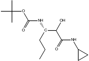 Benzyl(3S)-1-(cyclopropylamino)-2-hydroxy-1-oxohexan-3-ylcarbamate structure, CAS 402959-34-6