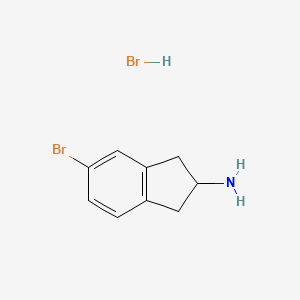 5-Bromo-indan-2-ylaminehydrobromidesalt structure, CAS 321352-52-7