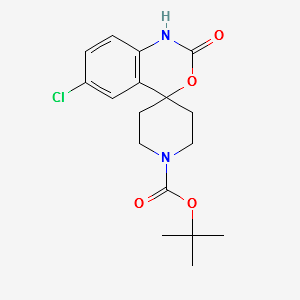 1'-Boc-6-chloro-1,2-dihydro-2-oxospiro[4H-3,1-benzoxazine-4,4'-piperidine] structure, CAS 332187-61-8