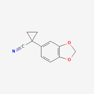 1-Benzo[1,3]dioxol-5-yl-cyclopropanecarbonitrile structure, CAS 33522-14-4