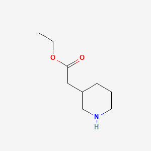 2-(Piperidin-3-yl)aceticacidethylester structure, CAS 81290-45-1