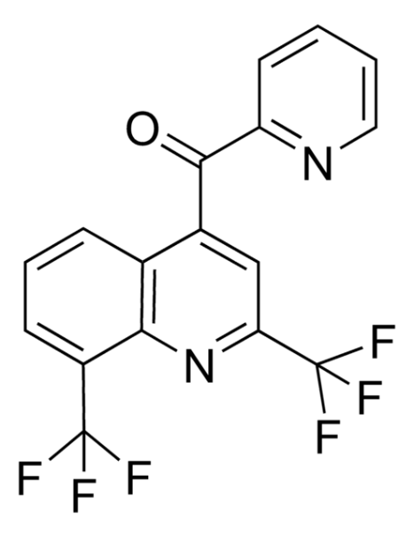 Bis[2,8-di(trifluoromethyl)quinolin-4-yl-2-pyridyl]ketone structure, CAS 35853-55-5