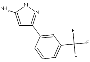 5-(3-TrifluoroMethylphenyl)-2H-pyrazol-3-ylamine structure, CAS 209224-91-9