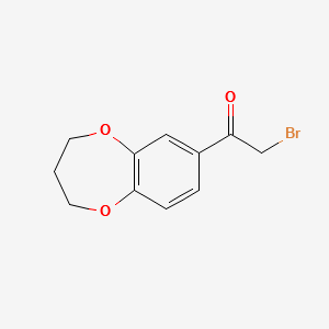 2-Bromo-1-(3,4-dihydro-2H-1,5-benzodioxepin-7-yl)ethan-1-one structure, CAS 35970-34-4