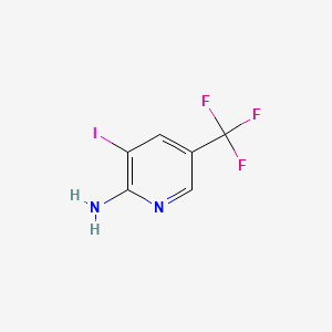 3-Iodo-5-(trifluoromethyl)-2-pyridinylamine(en) structure, CAS 211308-82-6