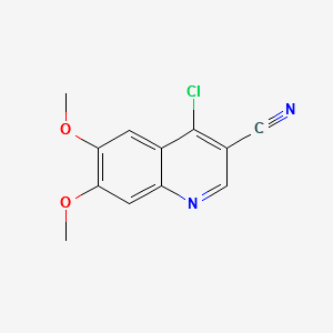 4-Chloro-3-cyano-6,7-dimethoxyquinoline structure, CAS 214470-55-0