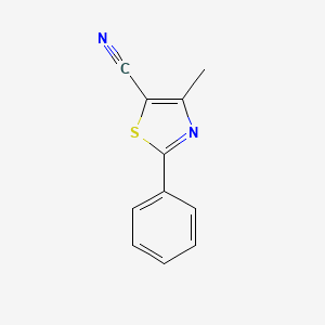 4-Methyl-2-phenylthiazole-5-carbonitrile structure, CAS 830330-33-1