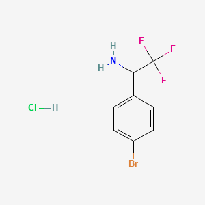 1-(4-Bromophenyl)-2,2,2-trifluoroethanamine structure, CAS 842169-72-6