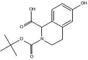 2-Boc-6-hydroxy-1,2,3,4-tetrahydro-isoquinoline-1-carboxylicacid structure, CAS 362492-00-0