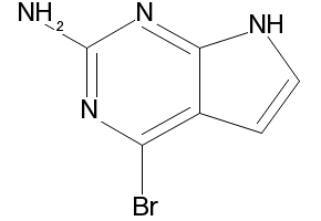 4-Bromo-7H-pyrrolo[2,3-d]pyrimidin-2-ylamine structure, CAS 848694-32-6