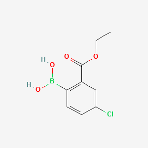 4-Chloro-2-ethoxycarbonylphenylboronicacid structure, CAS 850568-61-5